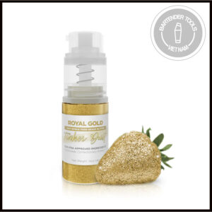 Bột nhũ kim tuyến ăn được màu vàng (royal gold) kèm bình xịt [Hàng U.S.A] - Royal Gold Edible Glitter Spray 4g Pump