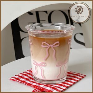 Ly cốc thủy tinh miệng loe hoa văn nơ 330ml (BG141)