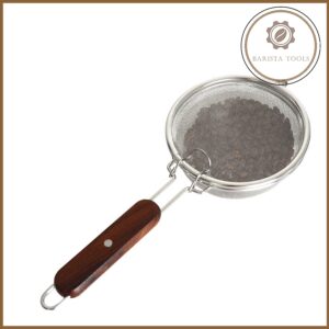 Vỉ inox rang hạt cà phê tay cầm cán gỗ