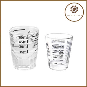 Ly thủy tinh đong định lượng Espresso 30ml, 60ml vạch chia màu đen (Espresso Glass)