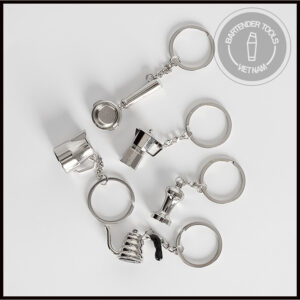 Móc khóa inox biểu tượng dụng cụ pha chế