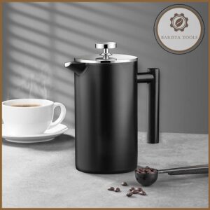 Bình Pha Cà Phê kiểu pháp French Press  350ml, 800ml (SƠN TĨNH ĐIỆN ĐEN)