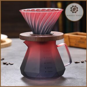 Bộ pha cà phê bằng giấy lọc ( Drip coffee ) 600ml - MẪU HỒNG ĐEN