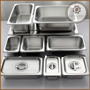 Khay inox đựng topping trà sữa, thạch, trân châu, kem, thực phẩm