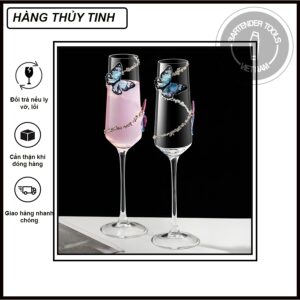 Ly thủy tinh champange song điệp 195ml (BG154)