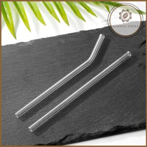 Ống hút thủy tinh trong suốt thẳng, cong 20cm